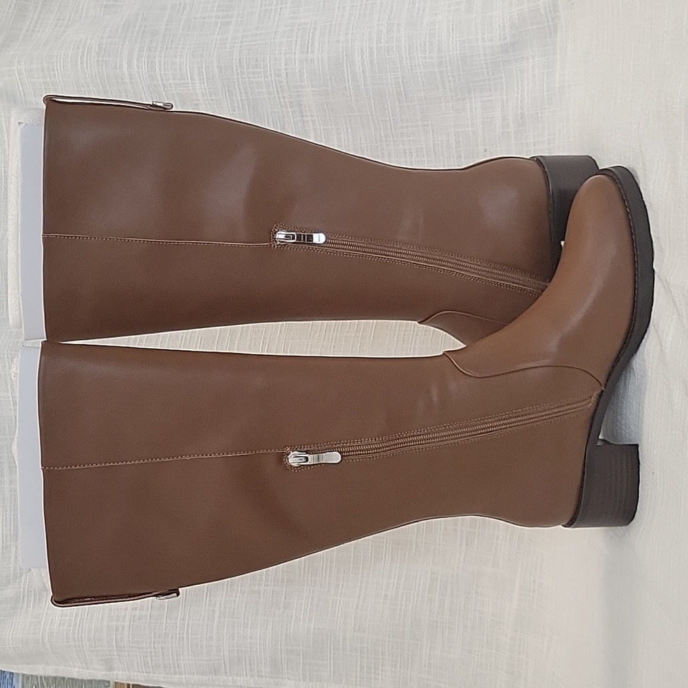Boots for Women, Knee High Boots, Low Block Heel Zipper Boots - Picture 5 of 11